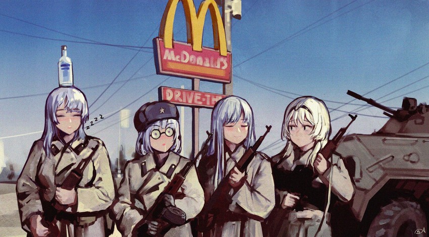 ak-12, an-94, rpk-16, and ak-15 (girls' frontline and 2 more) drawn by iuui