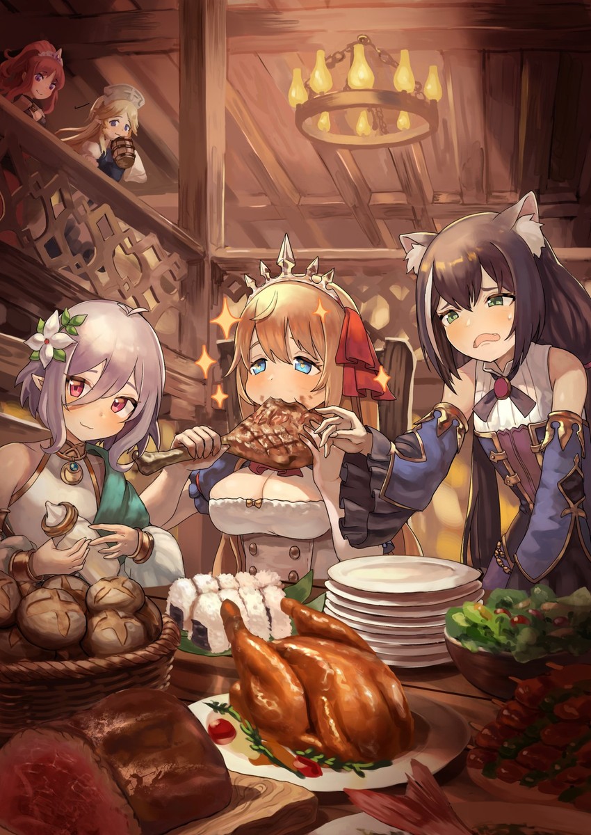 karyl, kokkoro, pecorine, yukari, and akino (princess connect!) drawn by greentanuki