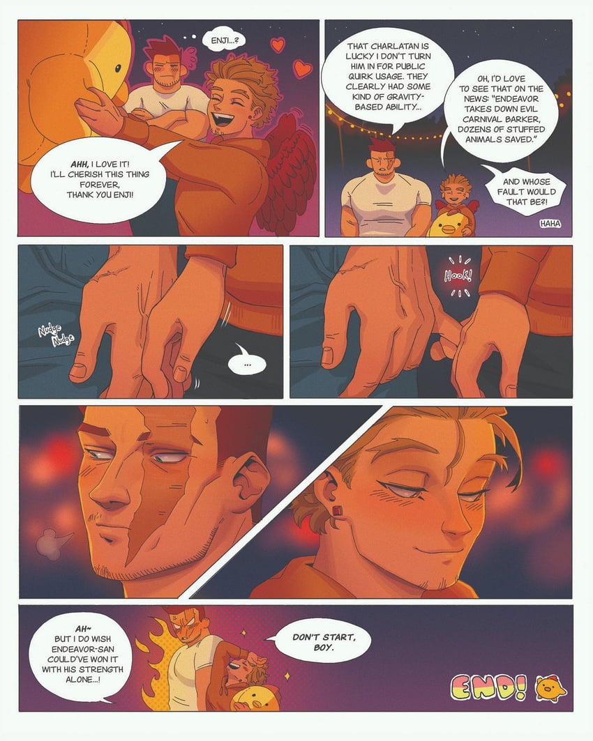 endeavor and hawks (boku no hero academia) drawn by berryjulep