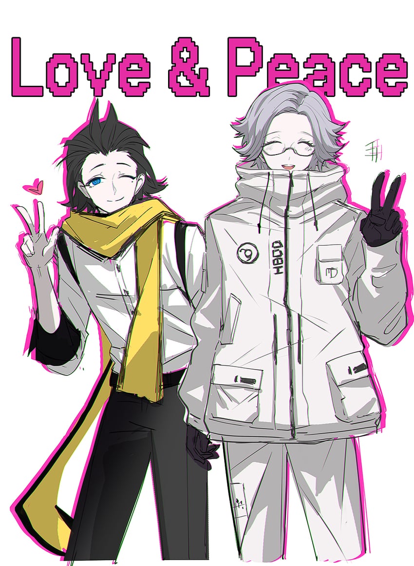 mochizuki ryouji and aotsuki eito (persona and 2 more) drawn by kaede1231
