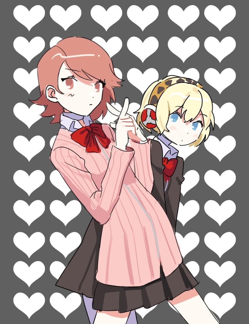 aigis and takeba yukari (persona and 1 more) drawn by yomyompi