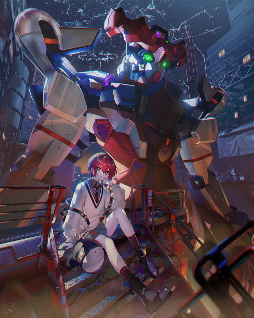 amate yuzuriha, haro, and gquuuuuux (gundam and 1 more) drawn by nurumi_p
