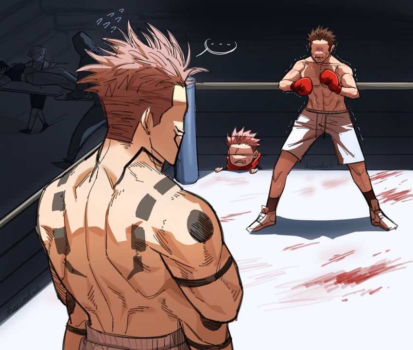 itadori yuuji, ryoumen sukuna, zen'in maki, kusakabe atsuya, ui ui, and 1 more (jujutsu kaisen) drawn by drugsandsocks
