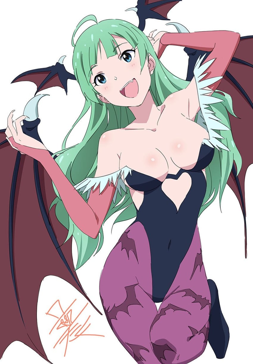 morrigan aensland and shimabara elena (idolmaster and 2 more) drawn by taku1122