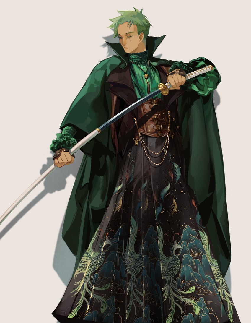 roronoa zoro (one piece) drawn by jen_(otaku_553)