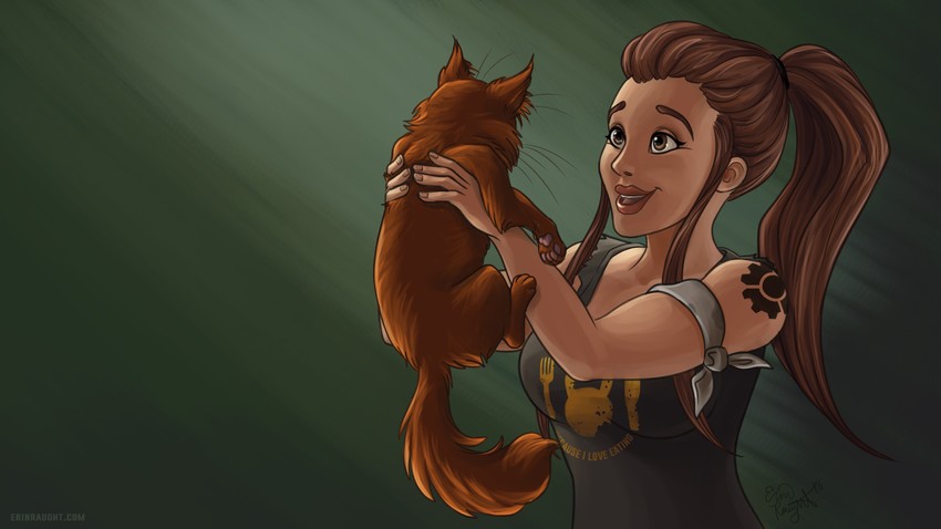 brigitte and whiskers (overwatch and 1 more) drawn by erin_raught