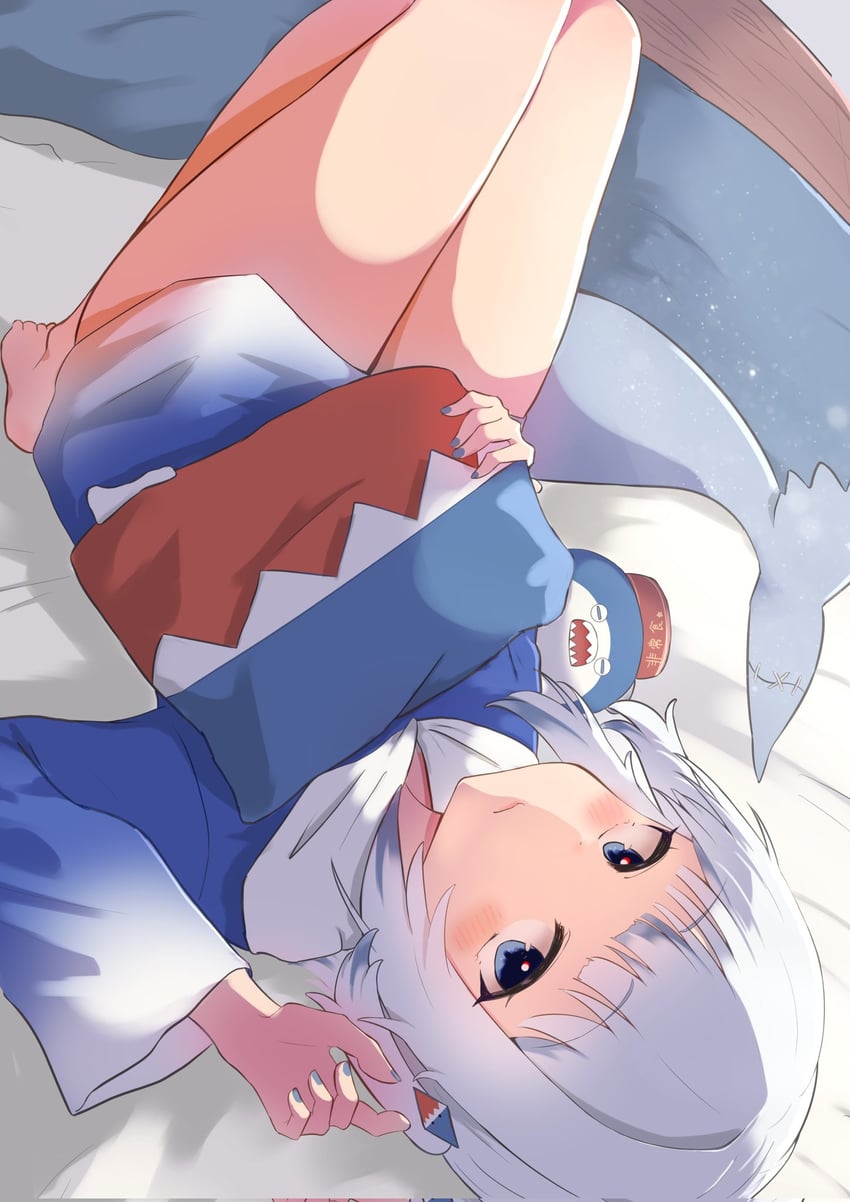 gawr gura and bloop (hololive and 1 more) drawn by taruto_(taruto0918)
