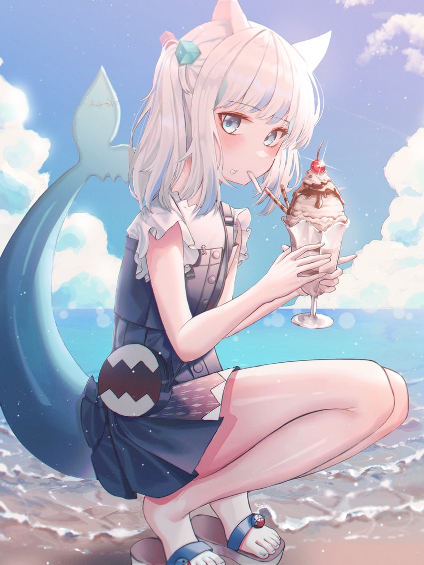 gawr gura (hololive and 1 more) drawn by domi_(hongsung0819)