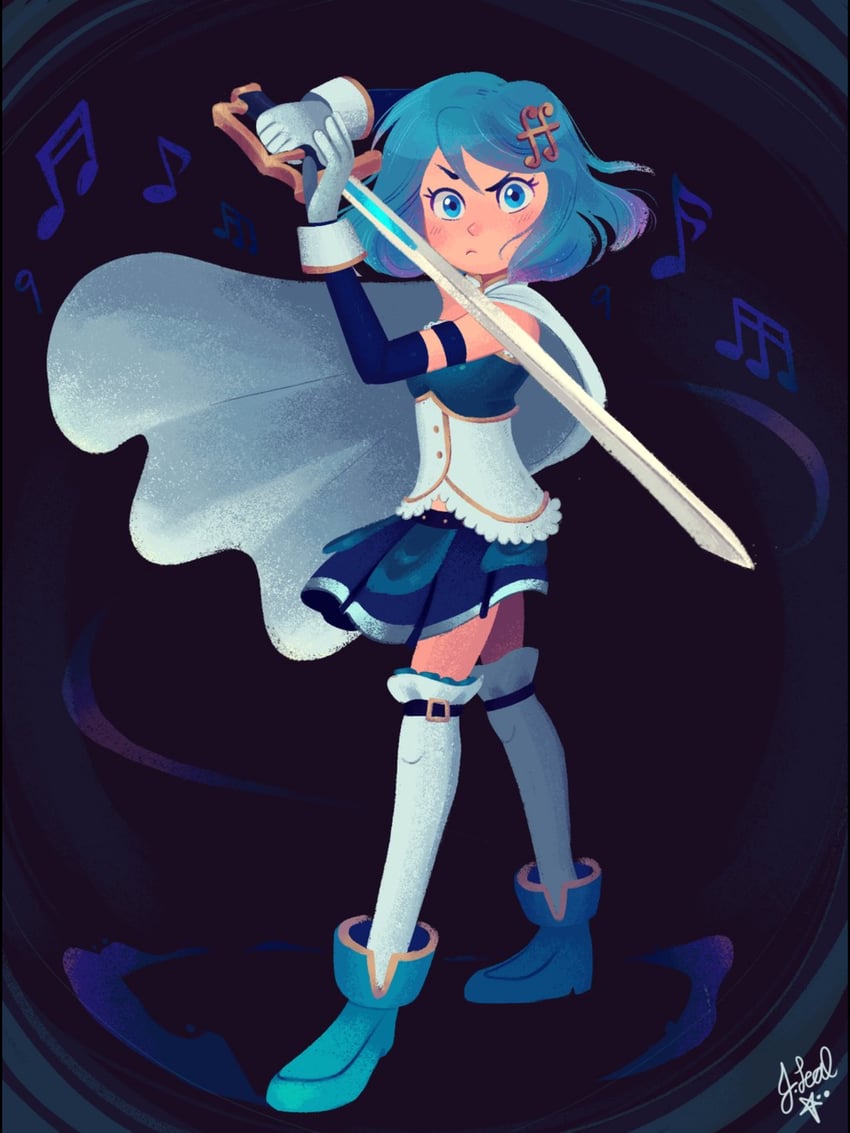 miki sayaka (mahou shoujo madoka magica) drawn by j-chromatic