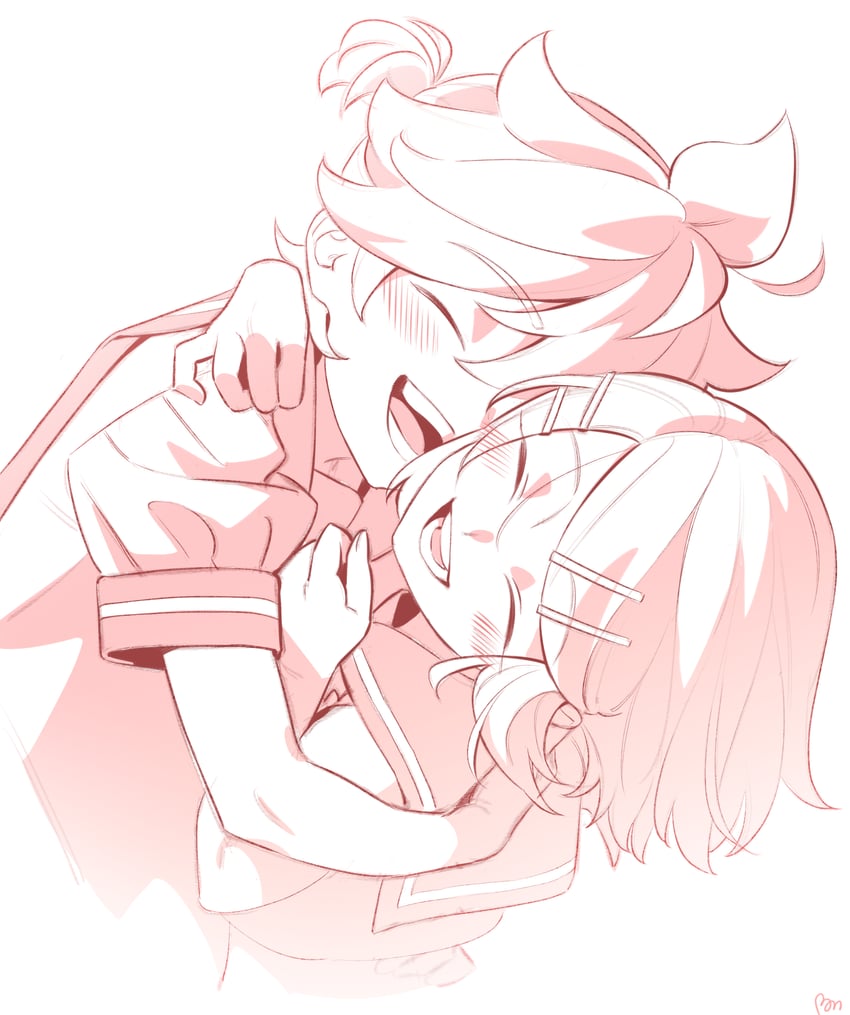 kagamine rin and kagamine len (vocaloid) drawn by bon_bon_eee