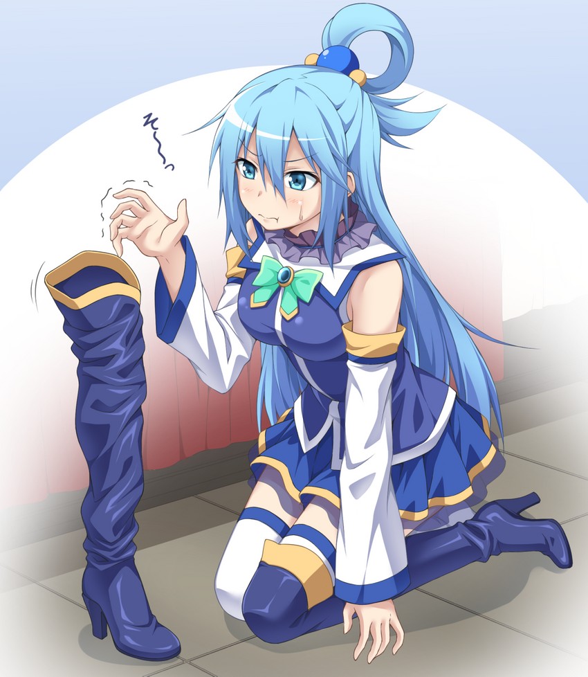 aqua (kono subarashii sekai ni shukufuku wo!) drawn by kyuutou_(kyuutouryuu)
