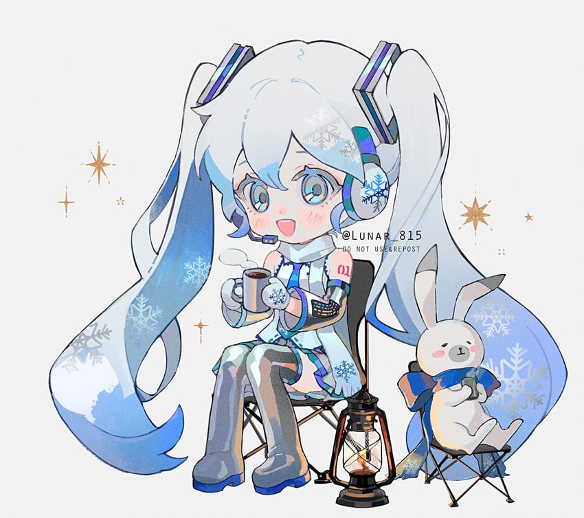 hatsune miku, yuki miku, and rabbit yukine (vocaloid) drawn by lunar_(lunar_815)