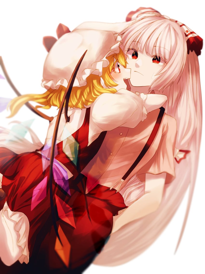 flandre scarlet and fujiwara no mokou (touhou) drawn by somei_ooo