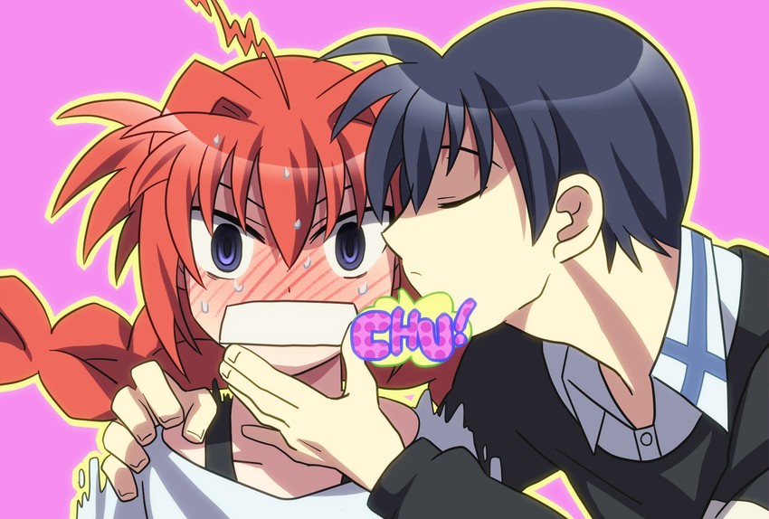 vita and chrono harlaown (lyrical nanoha and 2 more) drawn by hiraki_naori_(boujaku_bujin)