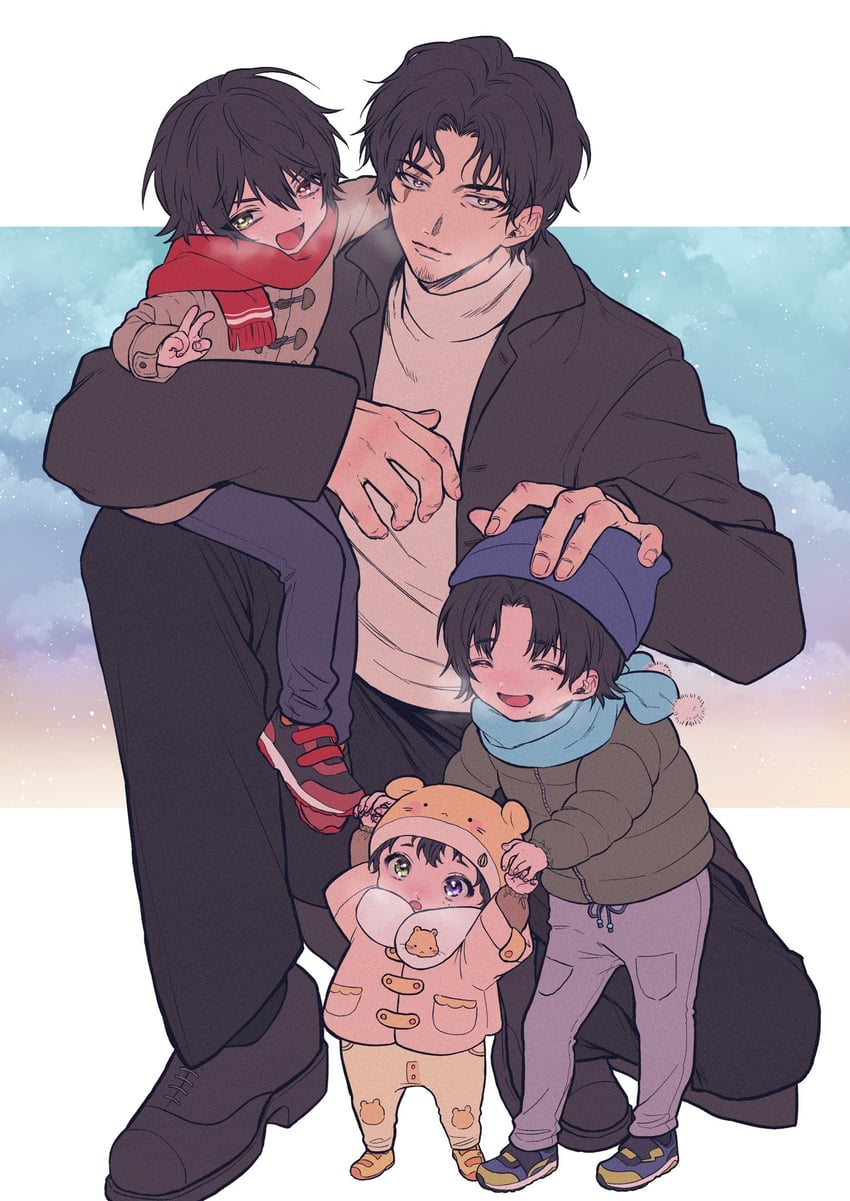 yamada ichiro, yamada saburo, yamada jiro, and amayado rei (hypnosis mic) drawn by sasamigumi
