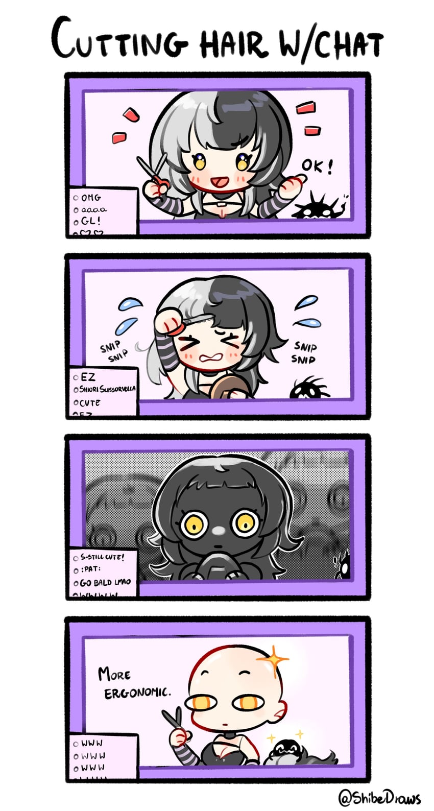 shiori novella and yorick (hololive and 1 more) drawn by shibedraws
