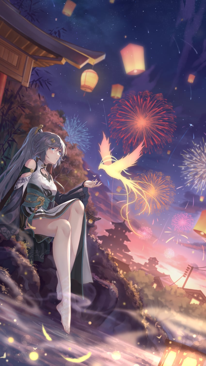 fu hua and jingwei (honkai and 1 more) drawn by yelan_xing_xuan