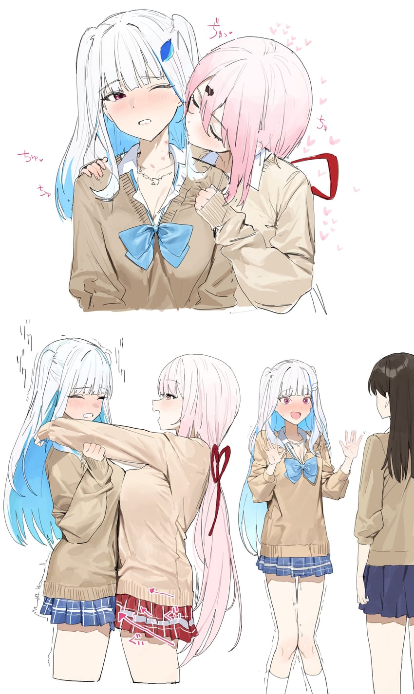 tsukino mito, lize helesta, and shiina yuika (nijisanji) drawn by kosubi_(tsuneta328)