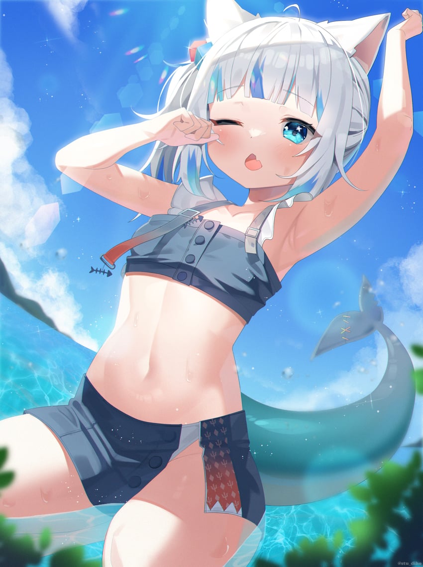 gawr gura (hololive and 1 more) drawn by stu_diho
