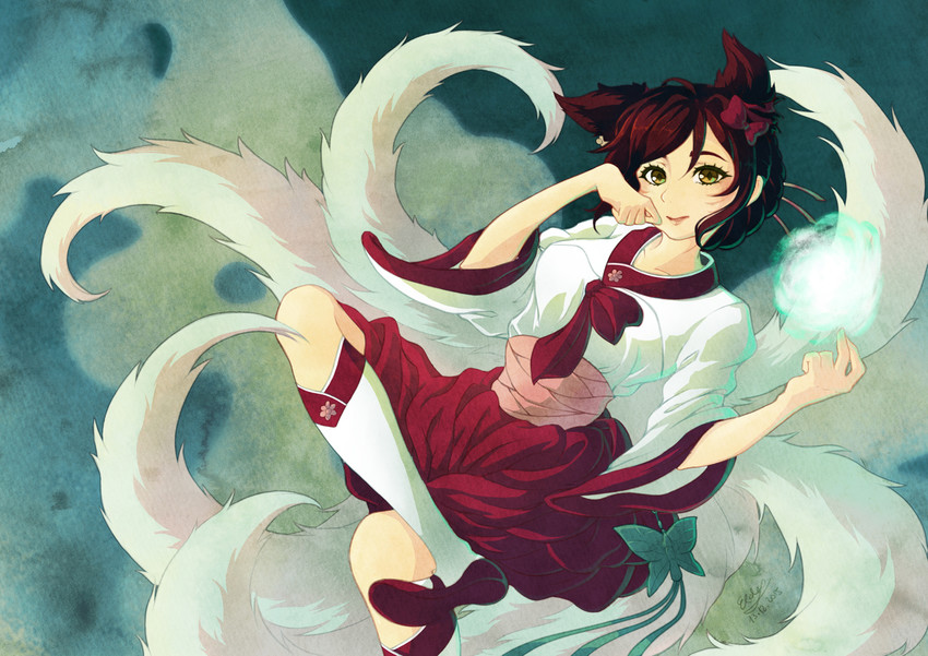 ahri and dynasty ahri (league of legends) drawn by jellypon