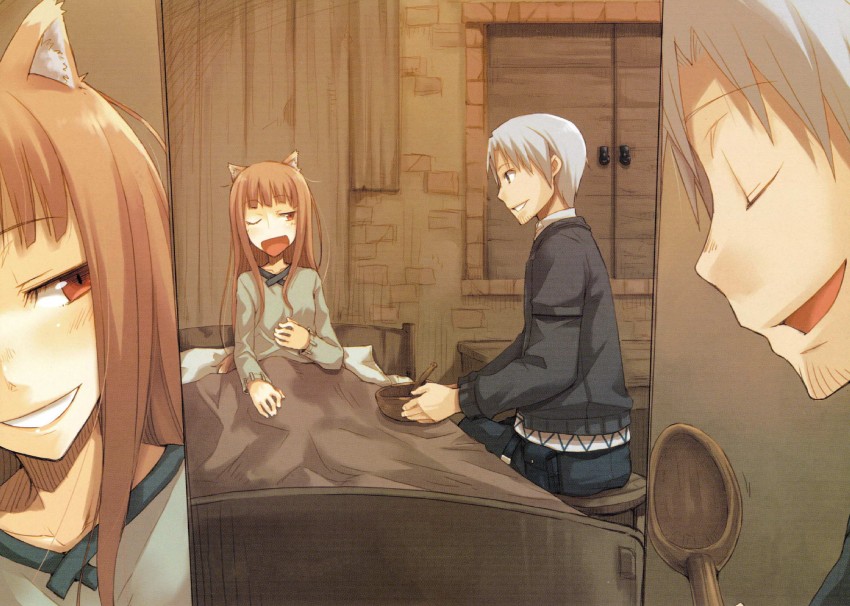 holo and craft lawrence (spice and wolf) drawn by ayakura_juu