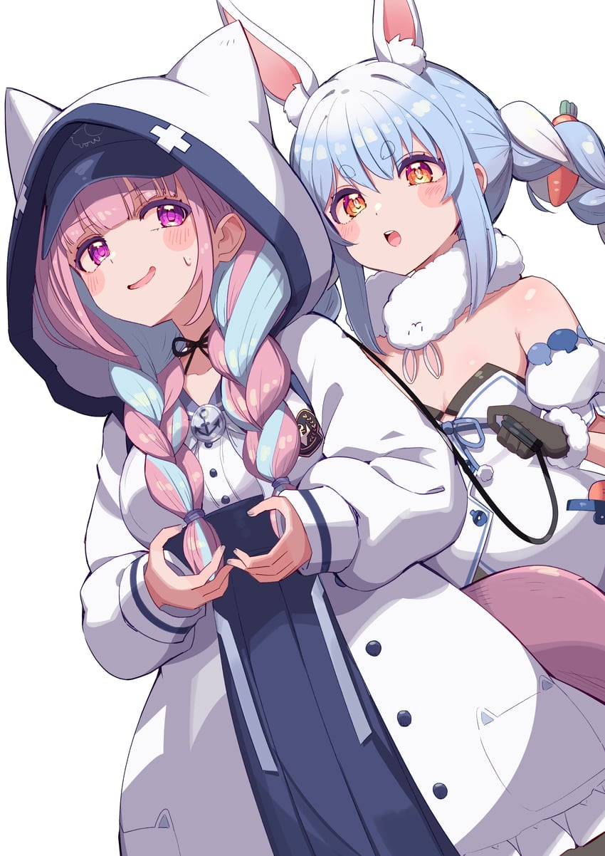 usada pekora, minato aqua, and don-chan (hololive) drawn by cream_(nipakupa)