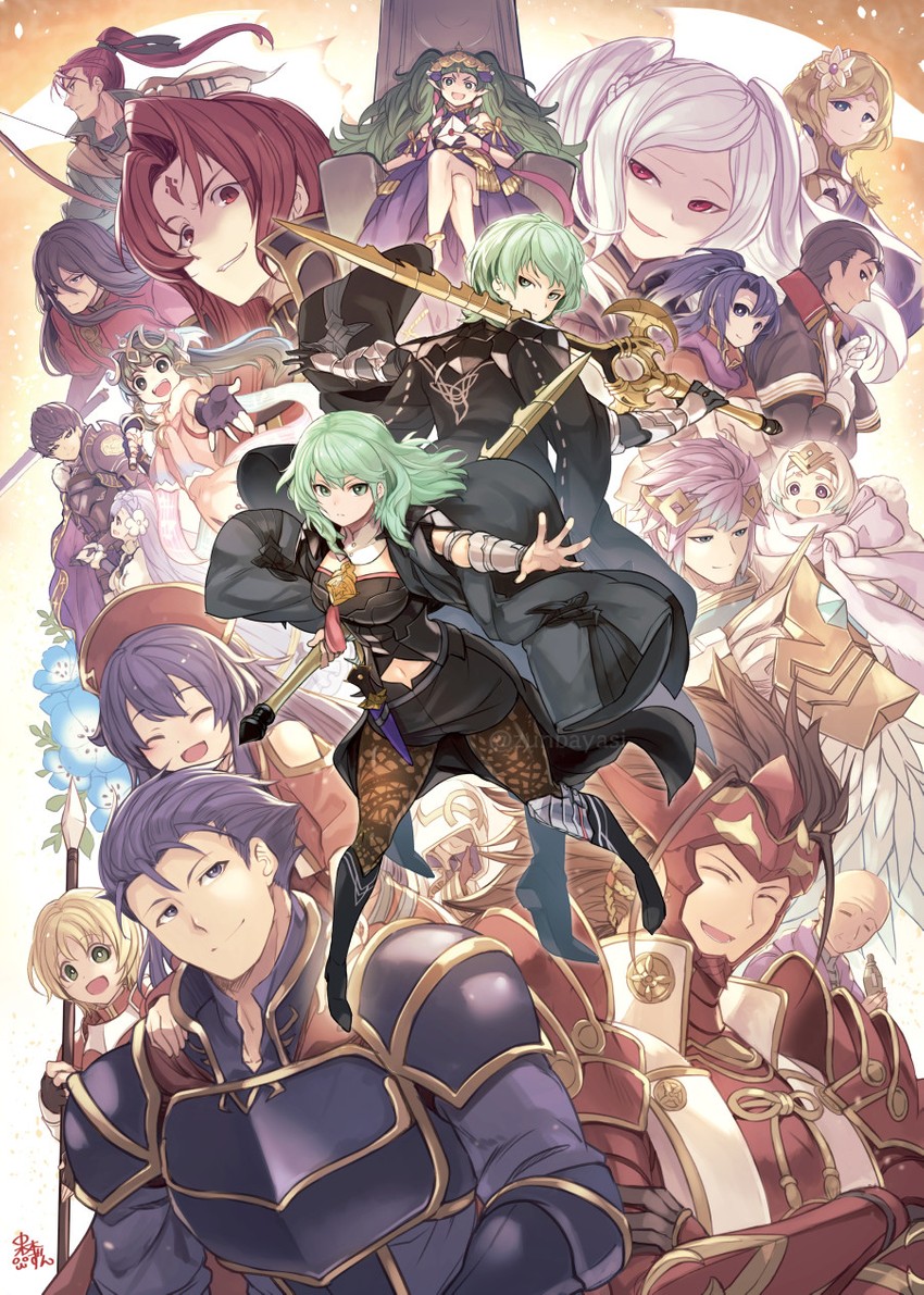 female robin, tiki, kiran, female byleth, sothis, and 16 more (fire emblem and 15 more) drawn by nakabayashi_zun
