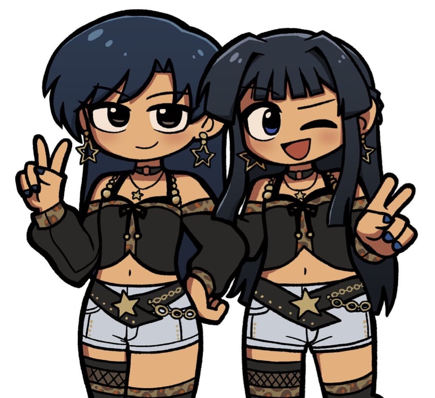 kisaragi chihaya and mogami shizuka (idolmaster and 2 more) drawn by fis_(t83192933)