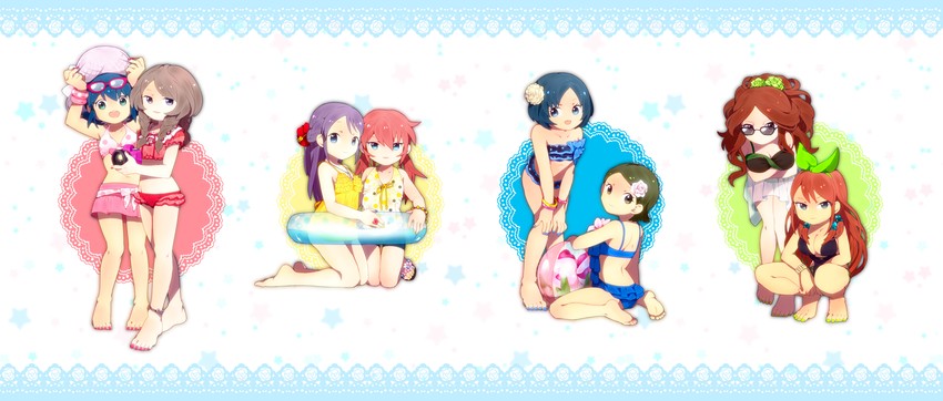 kirino ranmaru, otonashi haruna, raimon natsumi, kudou fuyuka, kino aki, and 3 more (inazuma eleven go and 1 more) drawn by hakusai_(tiahszld)