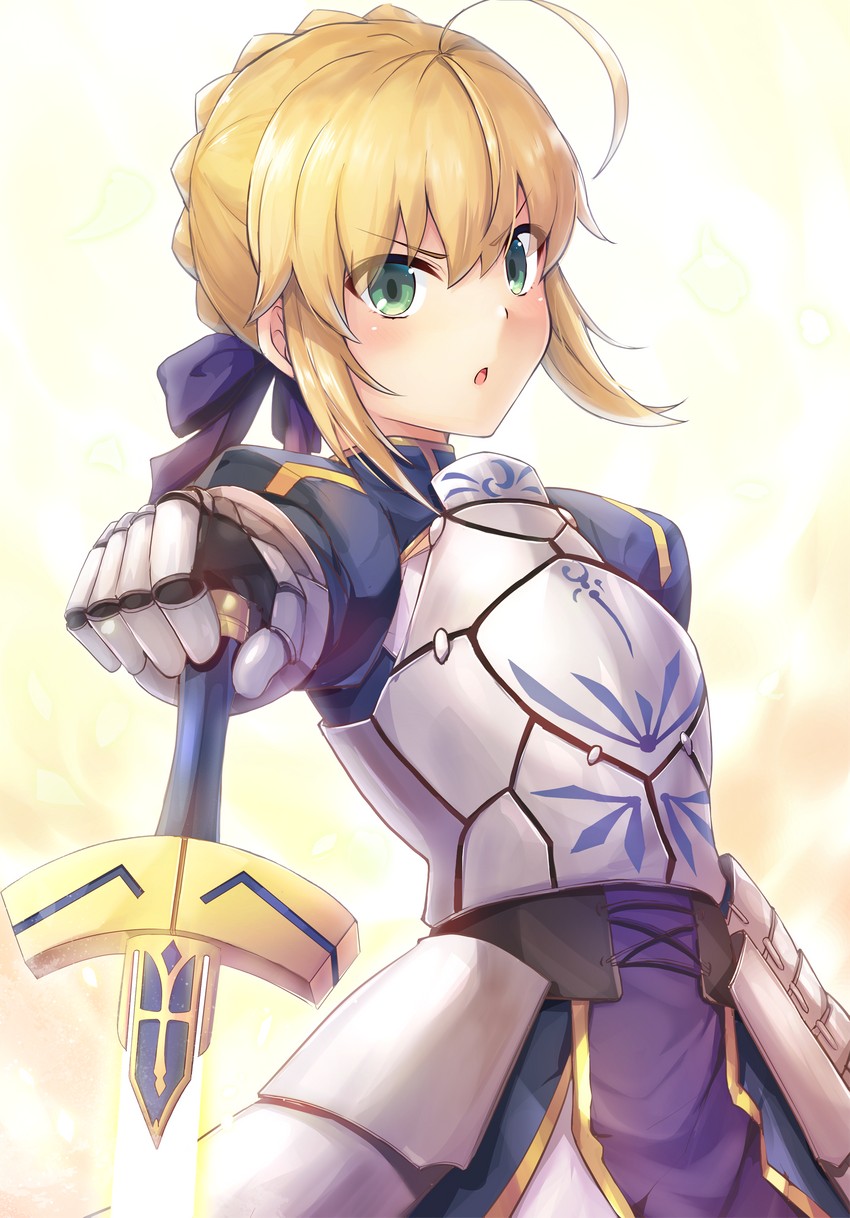 artoria pendragon and saber (fate and 1 more) drawn by samoore