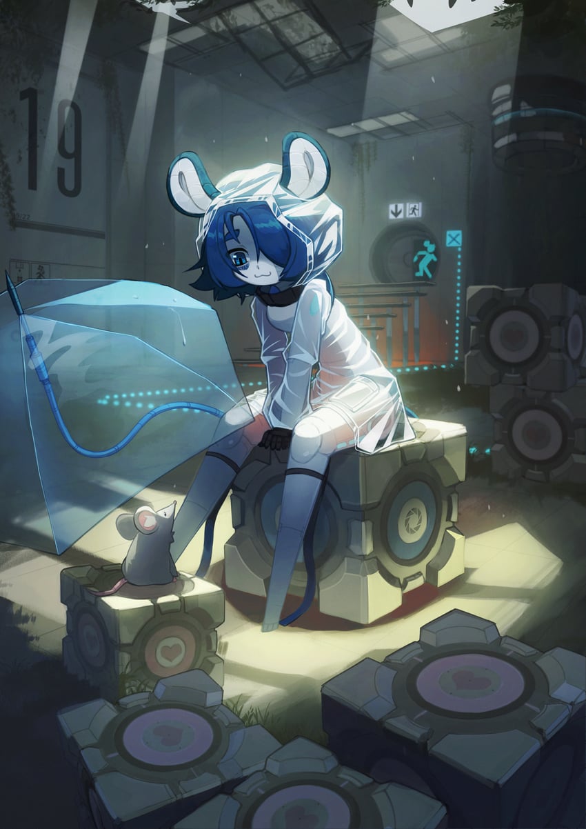aperture science weighted companion cube (original and 2 more) drawn by parasoru_buruu