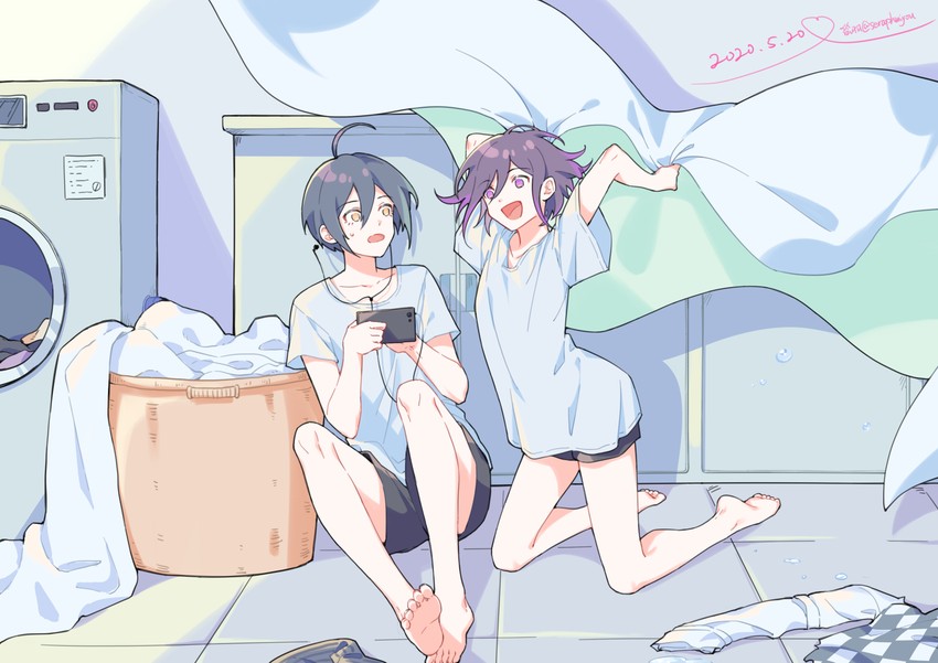 oma kokichi and saihara shuichi (danganronpa and 1 more) drawn by ewa_(seraphhuiyu)