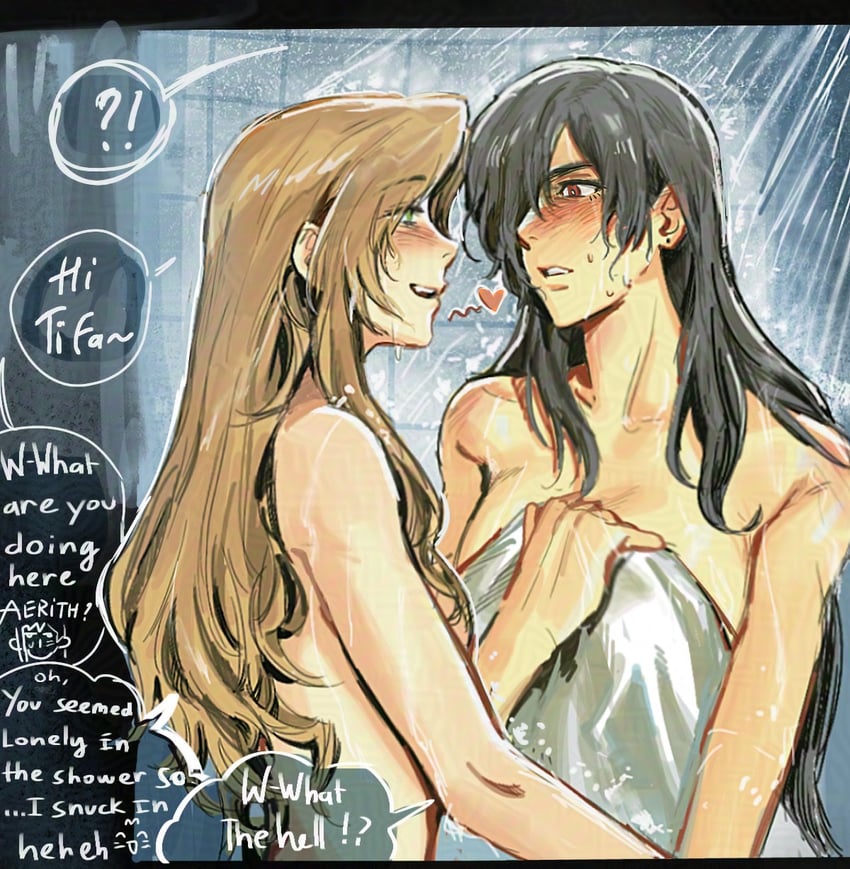 tifa lockhart and aerith gainsborough (final fantasy and 1 more) drawn by jeremr