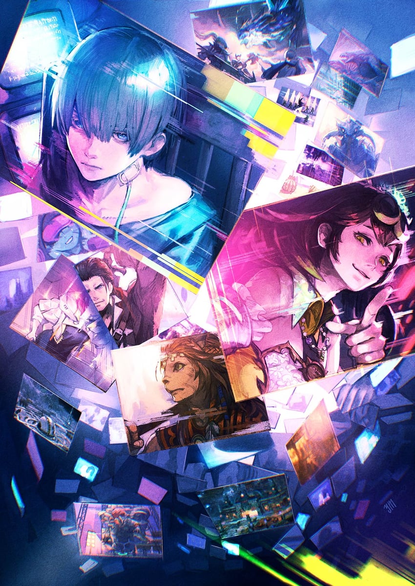 warrior of light, adventurer, sphene, wuk lamat, dancing green, and 4 more (final fantasy and 1 more) drawn by mogi_yuusuke