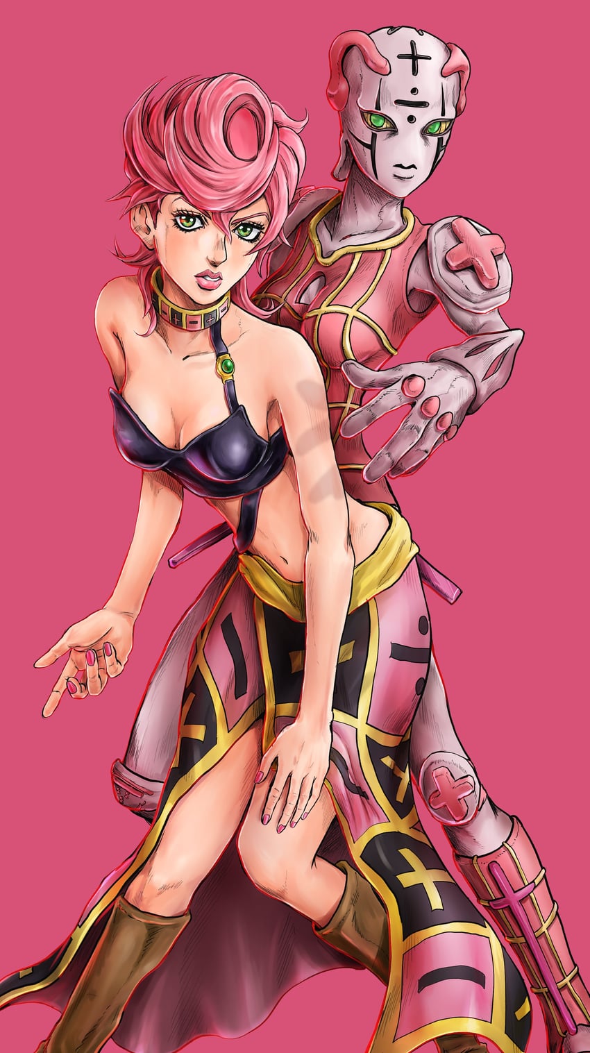 trish una and spice girl (jojo no kimyou na bouken and 1 more) drawn by kaib0y