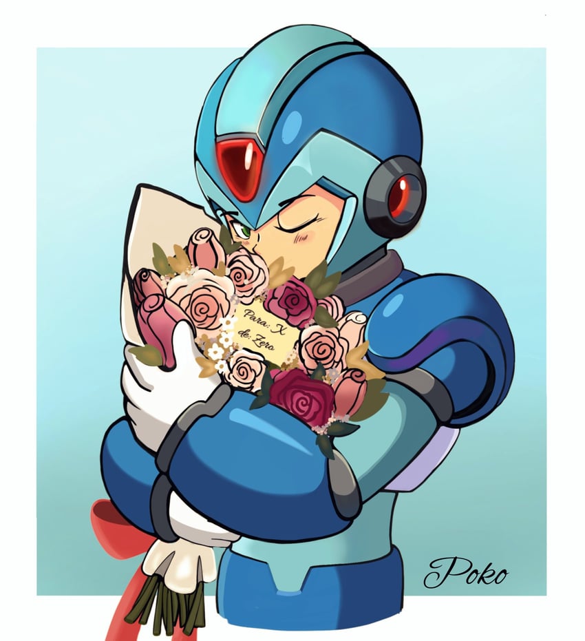 x (mega man and 1 more) drawn by poko589