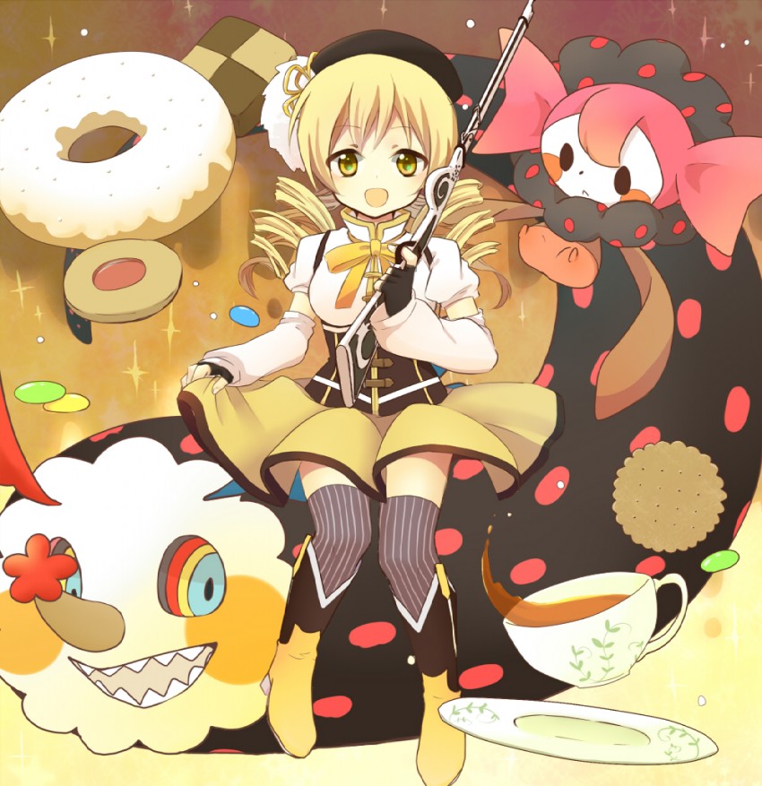 tomoe mami and charlotte (mahou shoujo madoka magica) drawn by izumi39