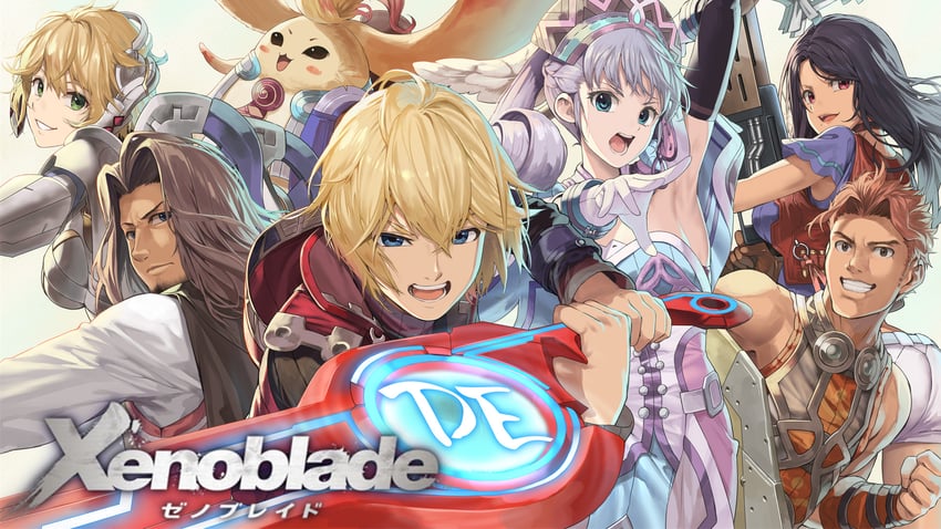 melia antiqua, shulk, fiora, mecha-fiora, riki, and 3 more (xenoblade chronicles and 1 more) drawn by yappen