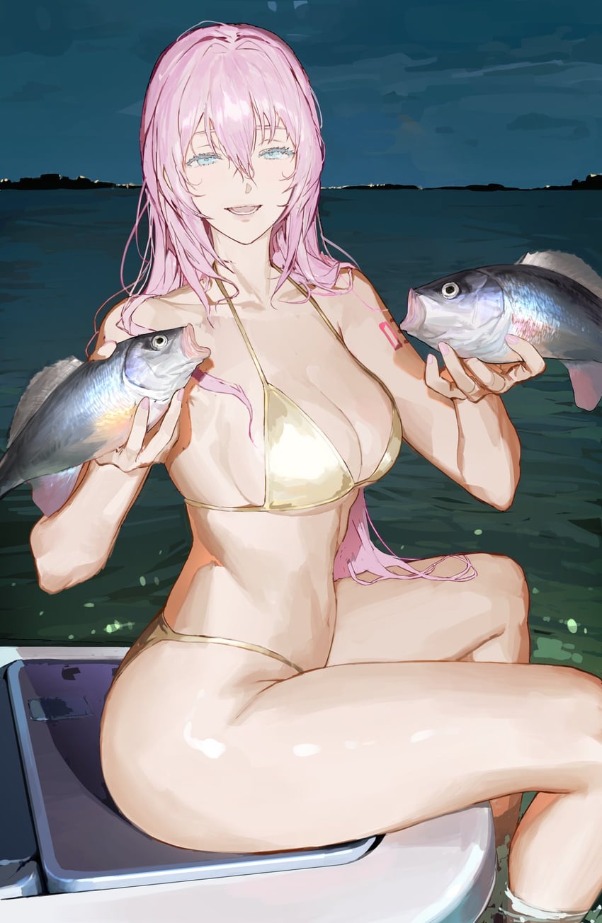 megurine luka (vocaloid and 1 more) drawn by heavenmole