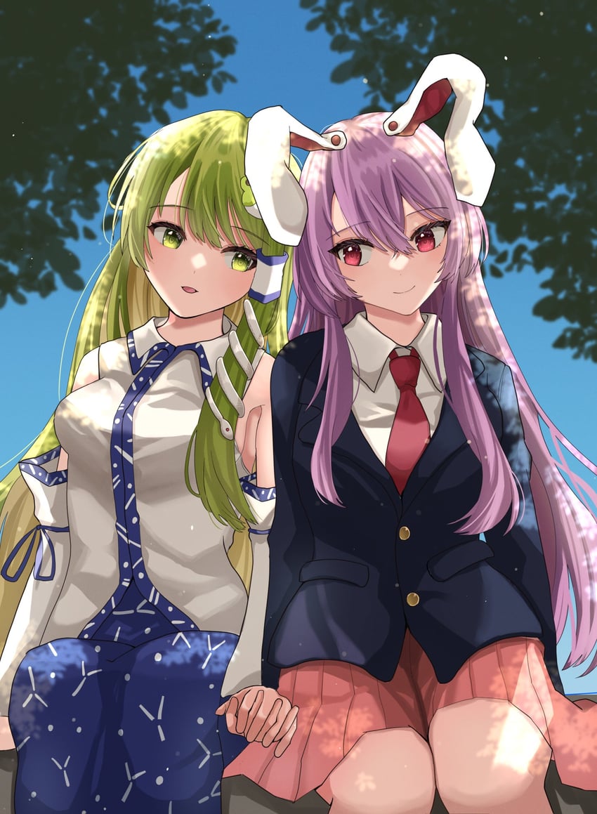kochiya sanae and reisen udongein inaba (touhou) drawn by dinotodon