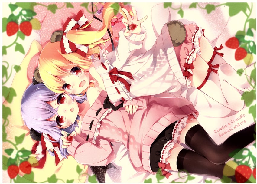 remilia scarlet and flandre scarlet (touhou) drawn by aogiri_sei
