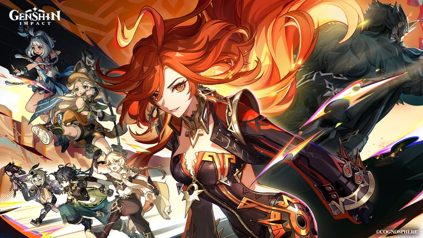 aether, mavuika, mualani, kinich, kachina, and 3 more (genshin impact)