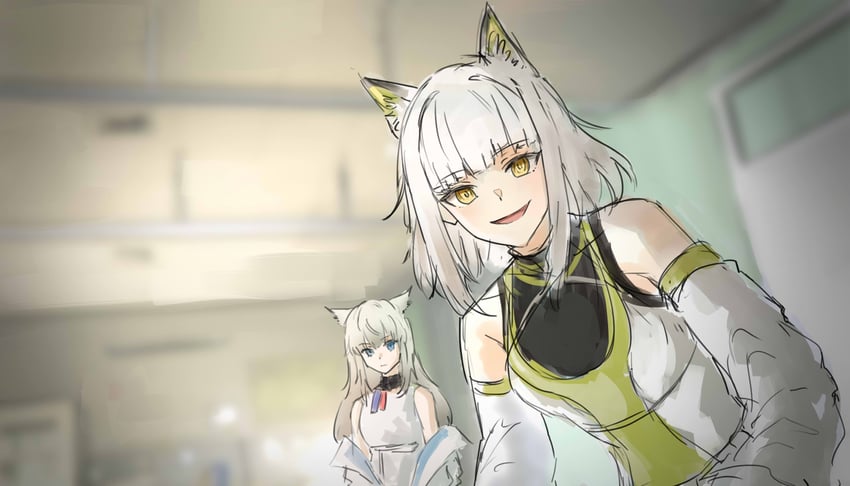 perlica and endfield lynx girl (arknights and 3 more) drawn by savitr07