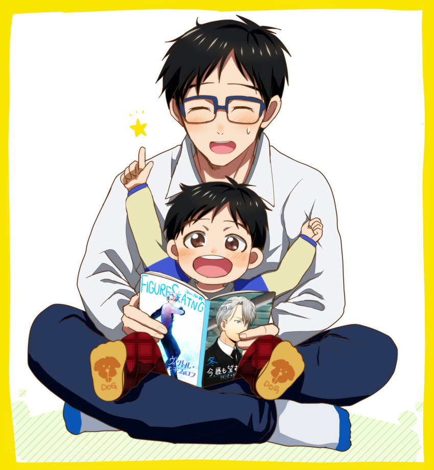 katsuki yuuri and viktor nikiforov (yuri!!! on ice) drawn by honchu