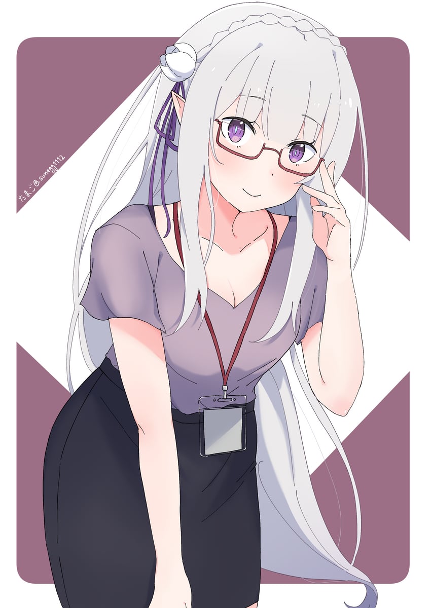 emilia (re:zero kara hajimeru isekai seikatsu) drawn by sunegg1112