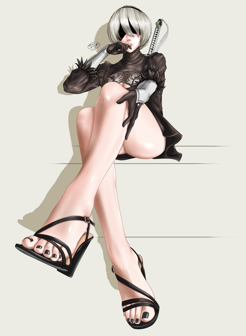 2b (nier and 1 more) drawn by za.yu