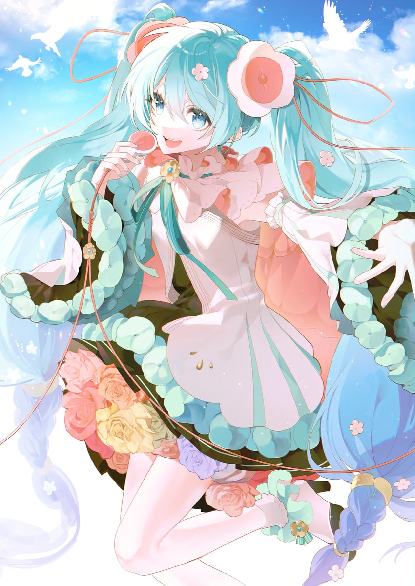 hatsune miku and magical mirai miku (vocaloid and 1 more) drawn by ran_(v17071107)