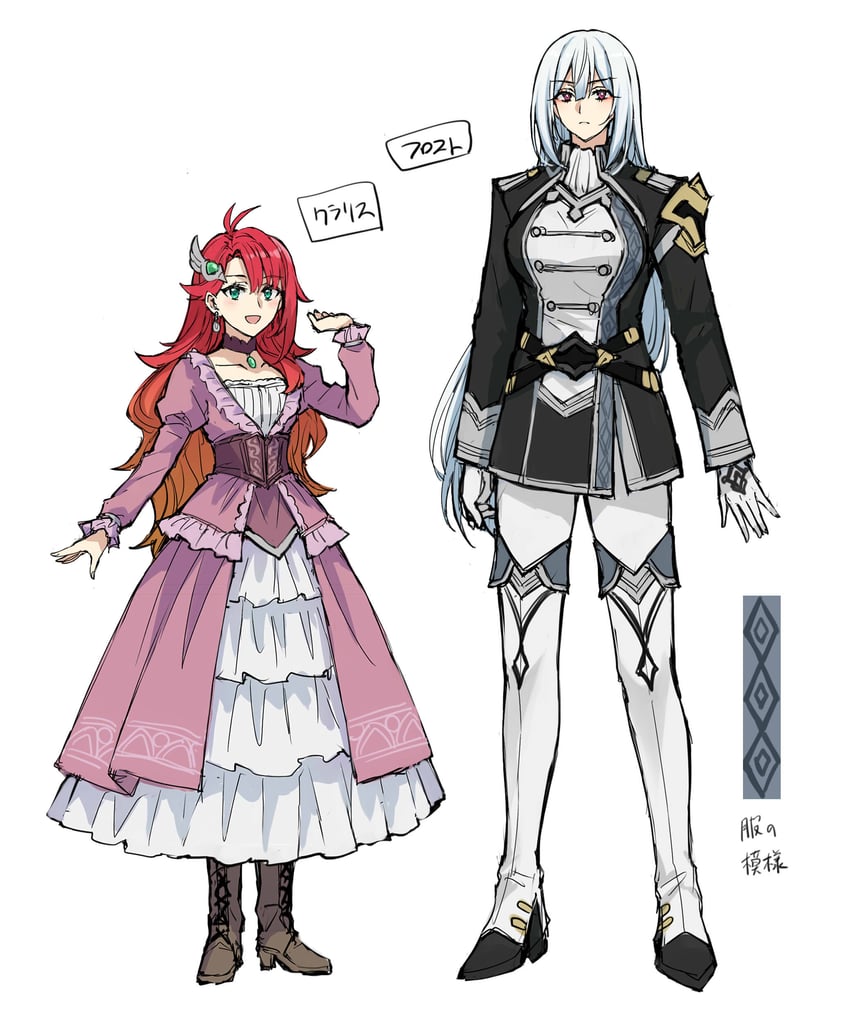 frost von galleria and clarice von ducale (gakeppuchi reijou wa kurokishi-sama o horesasetai) drawn by somechime_(sometime1209)
