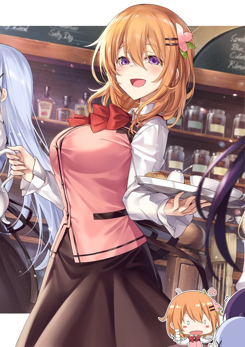 kafuu chino, hoto cocoa, tedeza rize, and aoyama blue mountain (gochuumon wa usagi desu ka?) drawn by ks_(xephyrks)