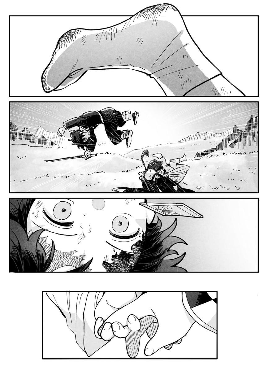 kamado nezuko and kamado tanjirou (kimetsu no yaiba) drawn by nishizononi